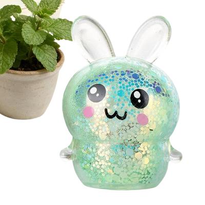 Soft Squeeze Toys Fun Cute Cartoon Soft Glitter Bunny Party Favors Fidget Squeeze Toy for Kids Adults Friends Teens Offices Work