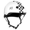 S-ONE LIFER White Gloss Checkers - Helmet