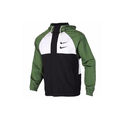 Giacca Sportiva Tessuta Antivento con Doppio Gancio Swoosh Uomo Giacca Verde DJ9647-010