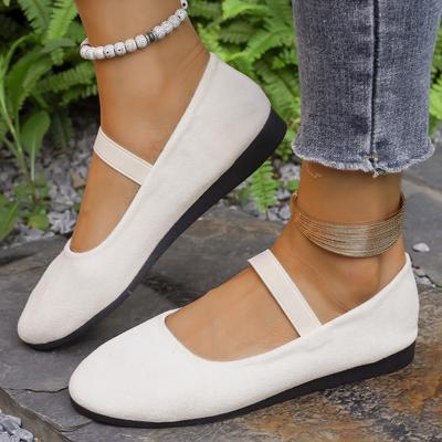 Damen Ballerinas Schuhe 2025 Neu Runde Zehenpartie Lässige Sneaker Weiblich Bequem Neue Slipper Sommer Einfarbig Gummi Freizeitschuhe für Damen