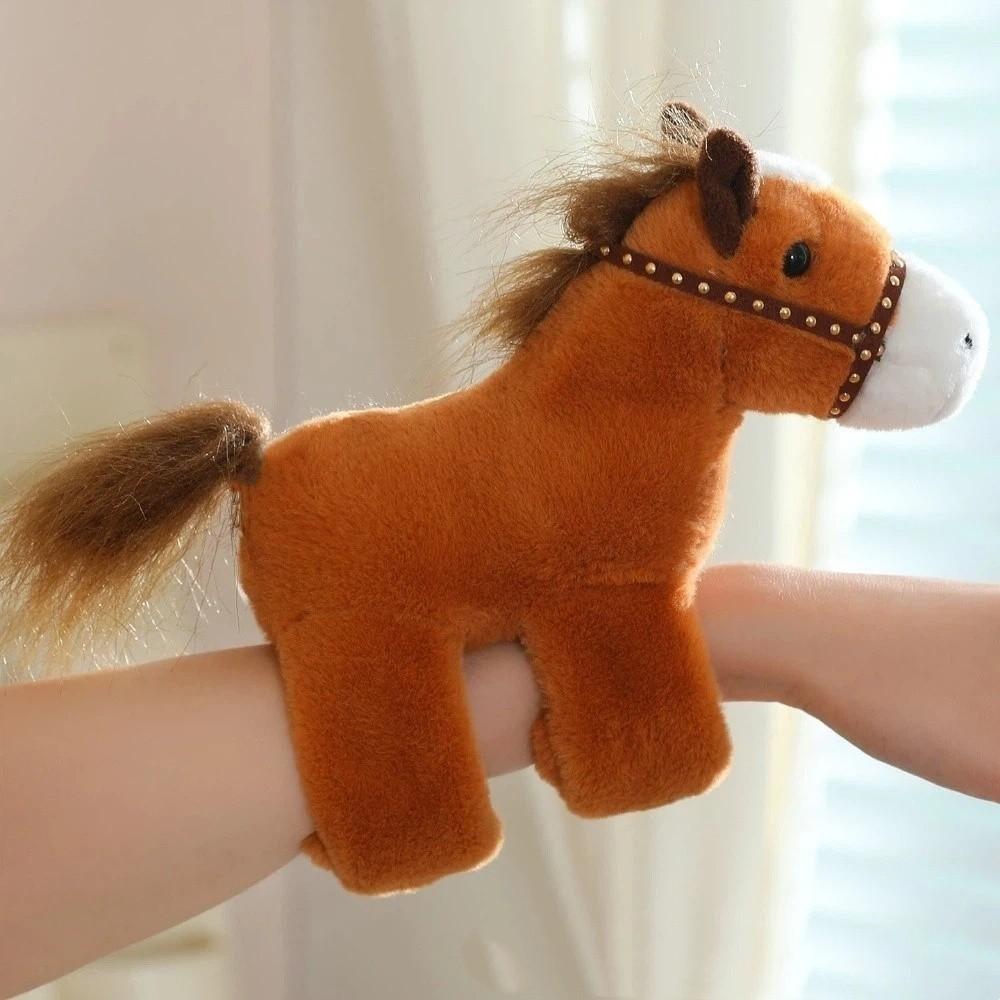 

Stuffed Animals Simulation Horse Wrist Band Cartoon Novelty Pony Slap Bracelet Soft Spinning Tail Horse Collection Item