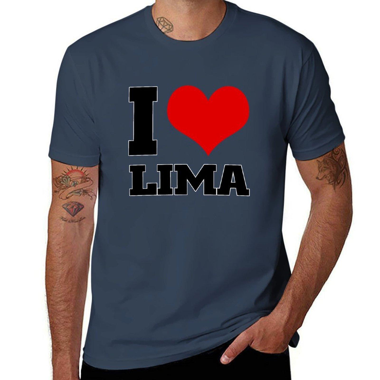 I love LIMA Peru TShirt Casual All Match Tee Shirt for Unisex S