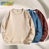 Men's Women's 100% Cotton Oversized Winter Clothes Plus Velvet Top Blouse Long Sleeve T-Shirts Pullovers Sweatshirts For Men
