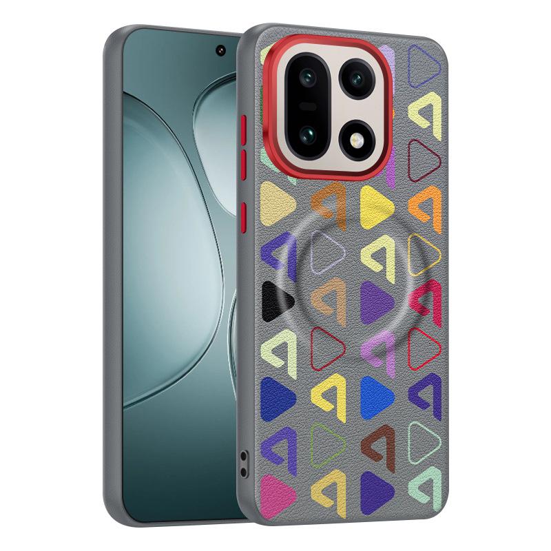 

For OnePlus 15 13 13S 13R Pro Case Lette Leather Magnetic Suction Contrast Color Keys Lens Frame Anti-Fingerprint Soft Cover Artificial leather&OnePlus 13s
