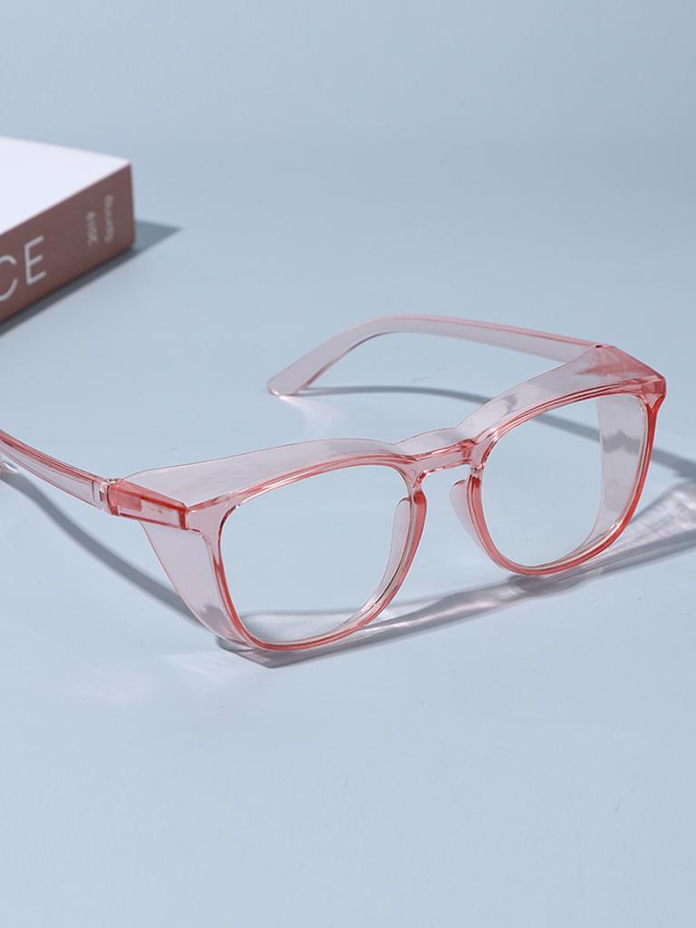 1pcs New Pink Anti-blue Pollen Mirror Fashion Male And Female Personality Flat Light Mirror Anti-fog Protection Glasses