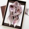 New Luxury Floral Print 70*70cm Satin Square Scarf Women Soft Hairband Neckerchief Tie Female Headband Foulard Bag Ribbon