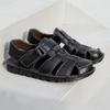 Men's Soft Leather Sandals: Summer Breathable, Non-Slip, Hollowed-Out, Soft Sole Beach Slippers for Students & Middle-Aged Dads