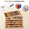 4/6 Layer Drawer Wooden Pencil Holder Artist Supply Storage Box Multifunction Pastel Pencils Stamps Paint Brush Organiser Box