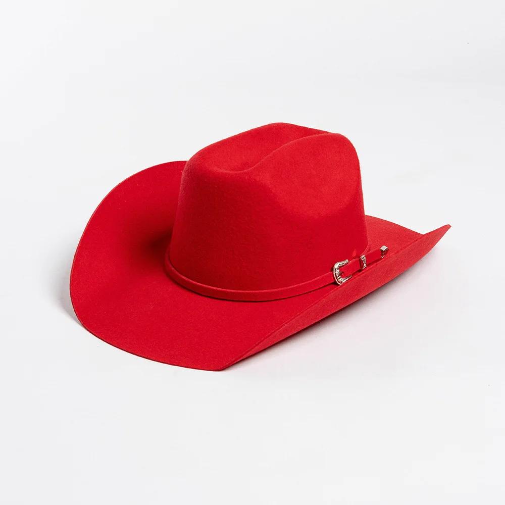 Big Size Wome Men Black Real Wool Fedora Blue Hot Pink  Western Cowboy Hat Gentleman Jazz Sombrero Hombre Cap Dad Cowgirl Hats