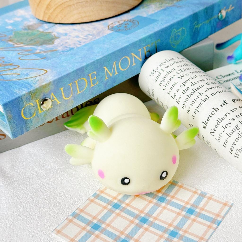 Cute Salamander Squeeze Toys Creative Stress-relieving Cartoon Axolotls Fidget Squishies Mochi Figet Venting Peculiar Gifts