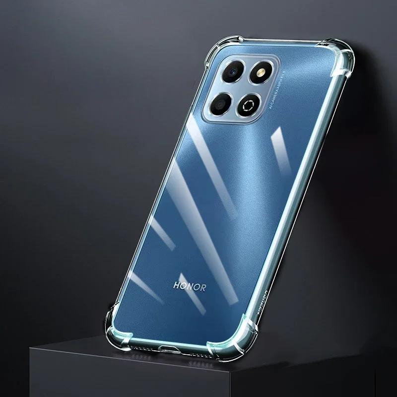 

Fundas Original Airbag Phone Case for Honor X8 A B C X8A X8B X8C 4G 5G Clear Shockproof Soft Silicone Lens Protection Back Cover Honor X8C чистий
