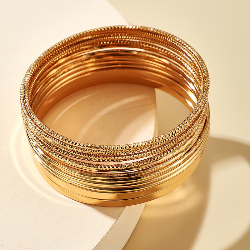 DIEZI Bohemian Vintage Hip Hop Gold Color Chain Bracelet Women Men Fashion 14pcs/Set Bangle Gift Wholesale 2025 New Jewelry