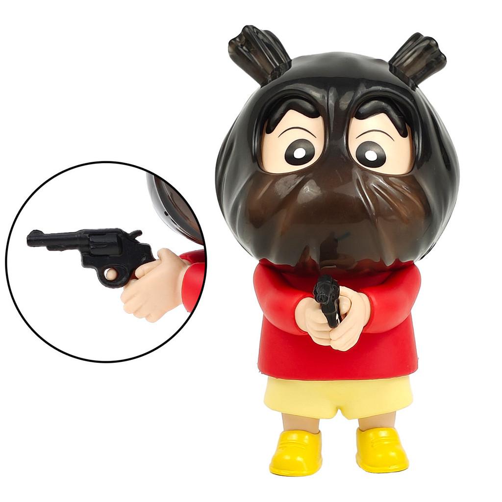 Crayon Shinchan Pvc Action Figure With Gun Robber Anime Collectible Toy For Fans
