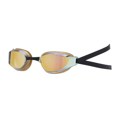 Mizuno Okulary pływackie GX SONIC EYE Racing z poduszką, zakrzywione soczewki, przezroczyste z pomarańczowym lustrem, typ G (N3JED031 02) -