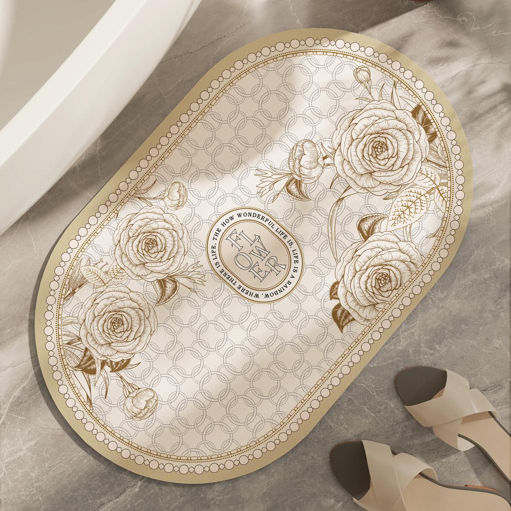 Home Bathroom Floor Mat Toilet Door Absorbent Quick Drying Anti Slip Mat