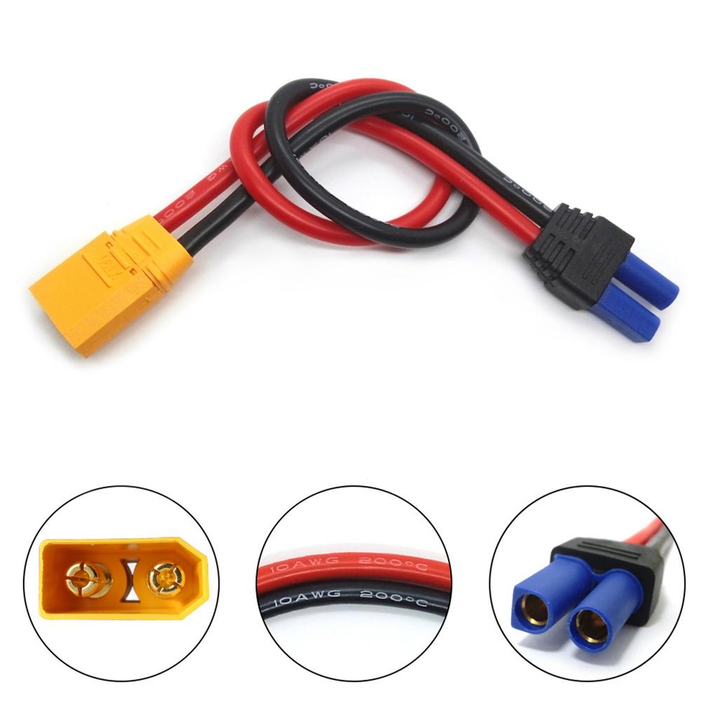 XT90 Plugs to EC5 Adapter XT90 Male to EC5 Female Converters for Seamlessly Battery Connection in FPV Application