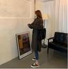 Knitted cardigan jacket women's Korean version twist autumn and winter knee versatile lazy wind loose thickened long outer sweater