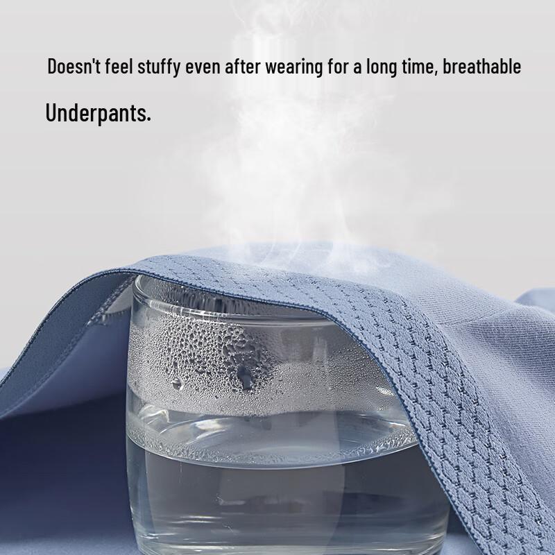 Hengyuanxiang Men's 10A Antibacterial Pure Cotton Boxer Briefs