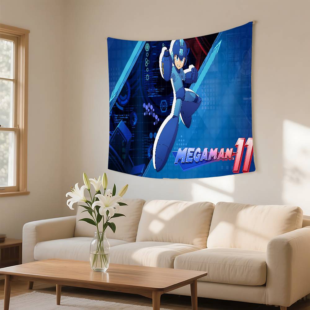 MMega Man Game Fashion Tapestry Wall Hanging Tapestry Art Deco Blanket Curtain Hanging At Home Bedroom Living Room Decor