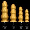 Big Gold Silicone Ribbed Anal Dildo Realistic Penis Sex Toy for Couples Fisting Big Dick BDSM