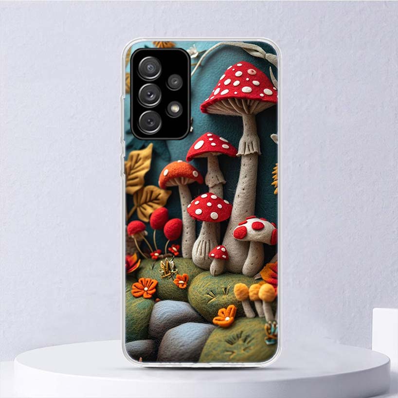 Colorful Mushroom Soft Case For Samsung Galaxy A52 A42 A32 A22 A12 A02S Phone Cover A50 A51 A70 A71 A41 A31 A21S A40 A30 A20E