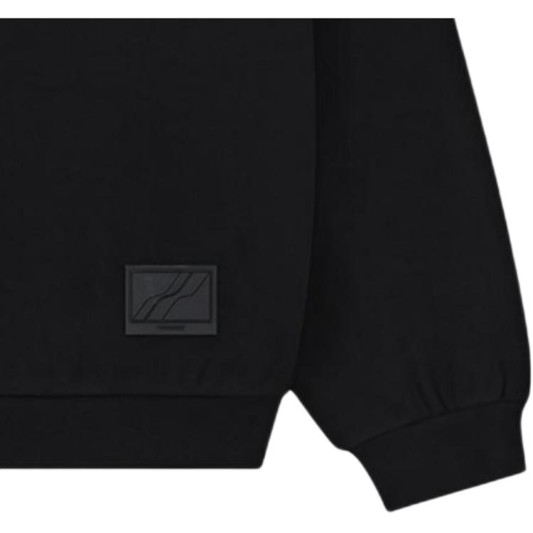 WE11DONE Ss26 Back Hem Rubber Logo Patch Letter Round Neck Drop Shoulder Long Sleeve Sweatshirt Unisex Sweatshirt WD-TS0-26-925-U-BK
