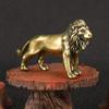 Retro Lion Statue Cute Mini Lion Sculpture Brass Lion King Figurines  Car Ornament