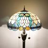 Tiffany Floor Lamp Owl Animal Stained Glass Lamp for Living Room Bedroom Office Bright Lighting Rustic Corner Decor Standing Ta