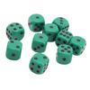 20Pcs 16mm Rounded Corner Dice 6 Sided Game Dice Set for Table Board Games Math Games Green Black