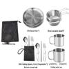 A1R Stainless Steel Camping Set: Portable Snow Cup & Folding Bowl for Outdoor Picnic & Mountaineering