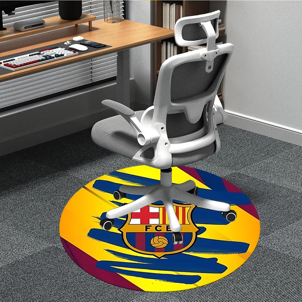 

1pcBarcelona Football Office Round Area Rug, Indoor Mat Suitable For Office, Under Office Chairs Bedroom Living Room Home Decor, Room Deco159 80cm by 80cm