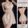 Domila Lace Milk Fishing Series Deep V Perspective Nightdress 6213 Erotic Underwear Sexy Naked Back Hip Pants F055