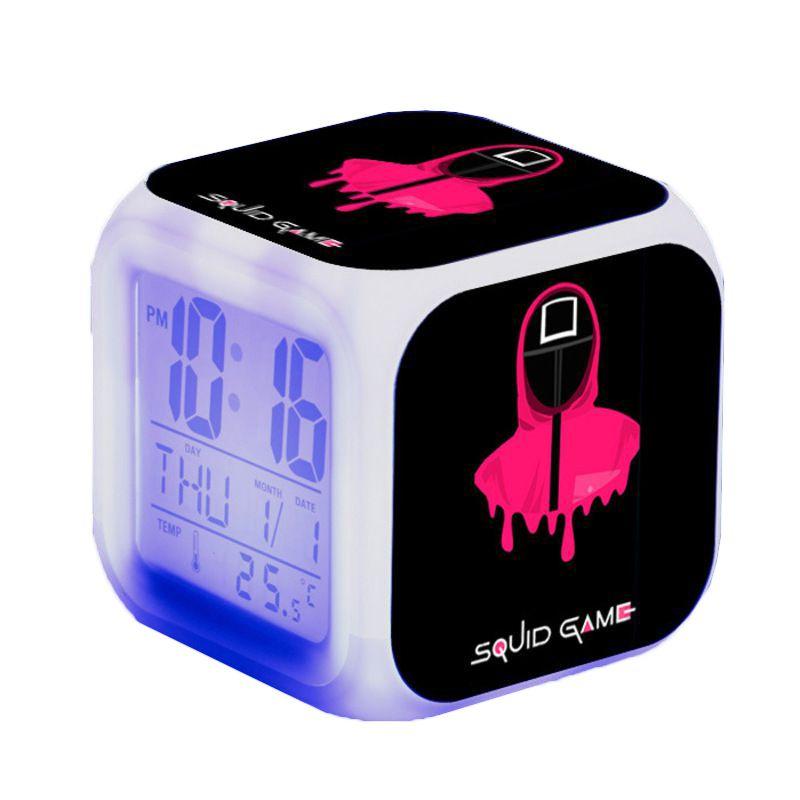 Game Squid Led Alarm Clock Multifunction 7 Color Change Digital Luminous Gift