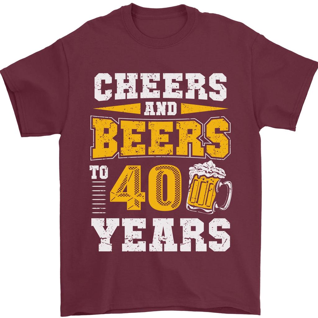 40th Birthday 40 Year Old Funny Alcohol Unisexs TShirt 100 Cotton