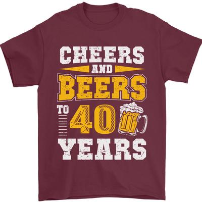40th Birthday 40 Year Old Funny Alcohol Unisexs TShirt 100 Cotton