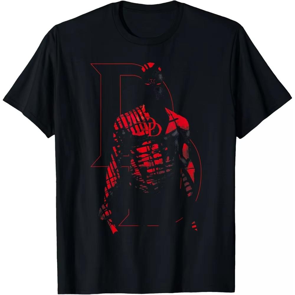 

2026 new Marvel Daredevil DD Logo Graphic TShirt Men Women Cotton Oversized Outdoor Casual Street Goth Fashion Daily Wear Tops 4XL