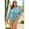 Costum de baie pentru femei de mărime mare 2XL-5XL Costum de baie dintr-o singură bucată cu mânecă lungă cu imprimare Îmbrăcăminte de plajă Îmbrăcăminte de înot impermeabilă