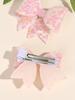 2pcs Sequin Girls Hair Bows,Shining Mesh Bow Hair Clips for Kids,Exquisite Hairpins with Tail,Kids Glitter Hair Clips Headwear