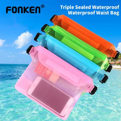 FONKEN Outdoor Strand Handy Wasserdichte Tasche Drei Schichten Versiegelt PVC Lagerung Wasserdichte Taille Tasche Strand Tasche Schwimmen Outdoor Tasche