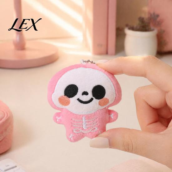 Halloween Plush Toy Squeaky Pendant, Stuffed Skeleton Mummy Bear Keychain Decorative Accessory for Backpacks Handbags Purses Lightweight Pendant