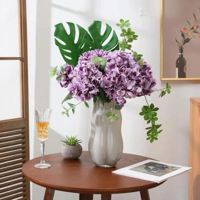 Real Touch Artificial Hydrangea Flower 27.5" Full Fake Hydrangea Flower Lifelike Faux Silk Hydrangeas for DIY Wedding Bouquet Spring Indoor Home