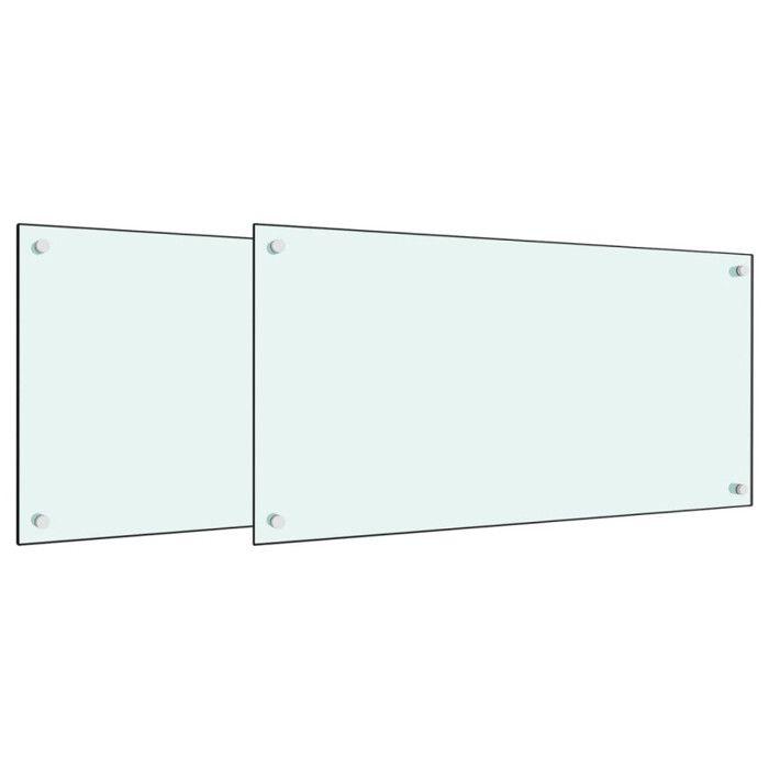 Kitchen Backsplashes 2 Pcs White 80x40 Cm Tempered Glass