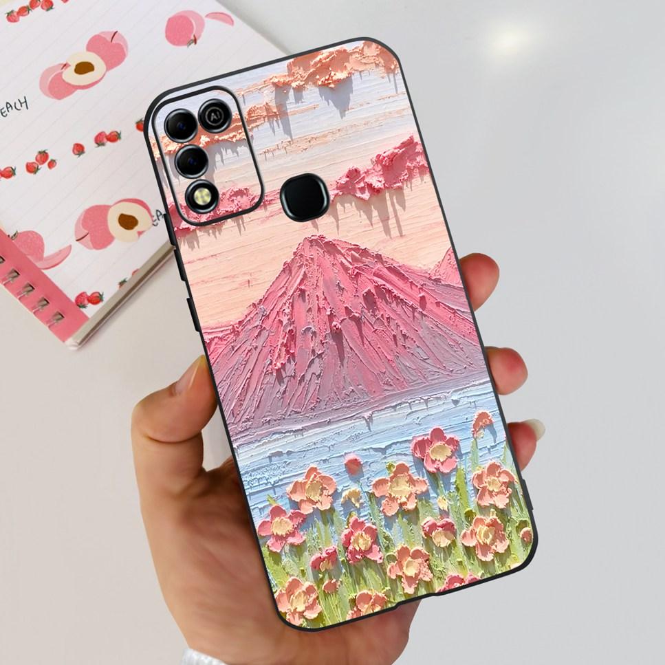For Infinix Hot 11 Play 6.82" Soft Silicone Phone Cases For Infinix Hot 11 Play 11play 10Play Cover Luxury Flowers Funda Capa