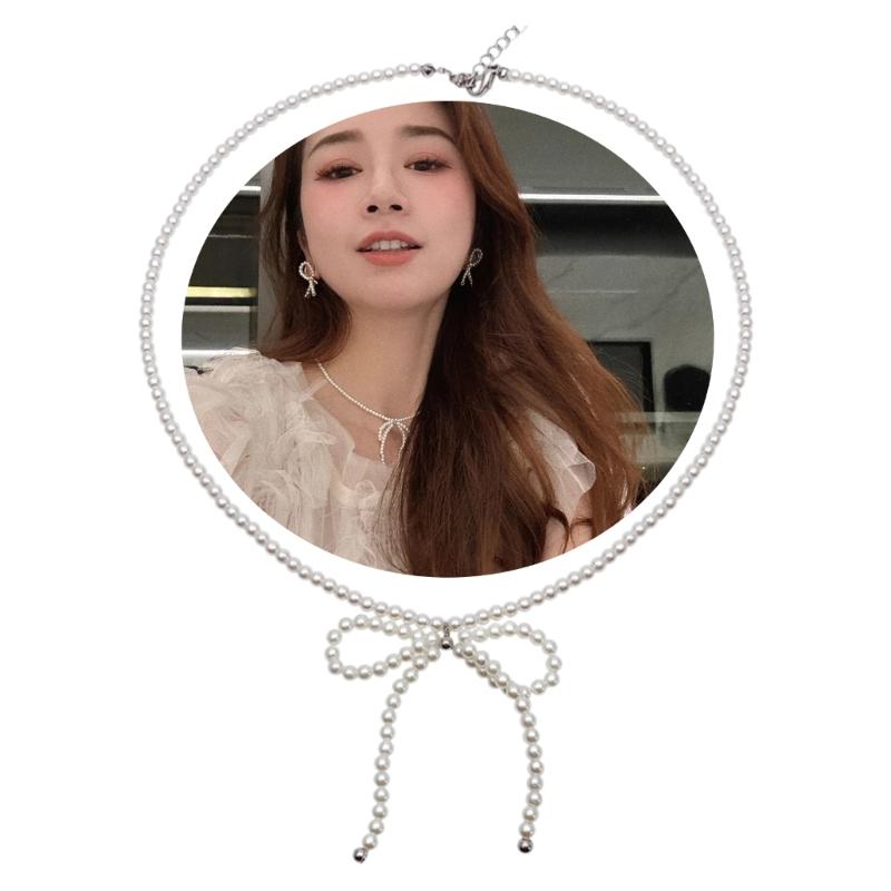 Elegant Butterfly Necklace Fashion Bead Bow Choker Charm Adjustable Neckwear Unique and Delicate Jewelry Accessory