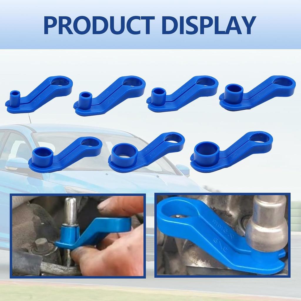 7-teiliges Kraftstoffleitungs-Entriegelwerkzeug, AC-Kraftstoffleitungs-Trennwerkzeug-Set, 1/4 5/16 3/8 1/2 5/8 3/4 7/8 Zoll Schnellverschluss-Kit Kompatibel Mit