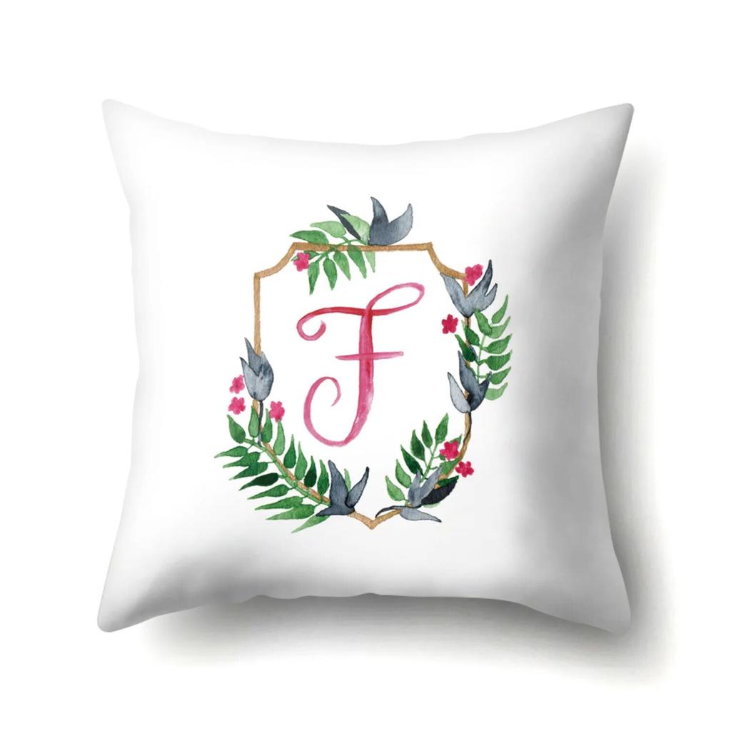 Creative Wreath Letter Pillowcase Office Cushion Cover Living Room  Waist