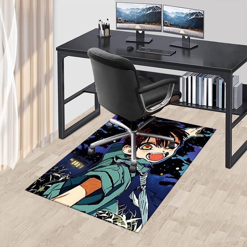 

1pc Anime Cartoon Design Chair Mat - Kyojuro Rengoku Inspired Office Rug, Non-Slip Carpet for Home Decor, Suitable for All Seasons, Perfect Gift for A 60cm by 90cm
