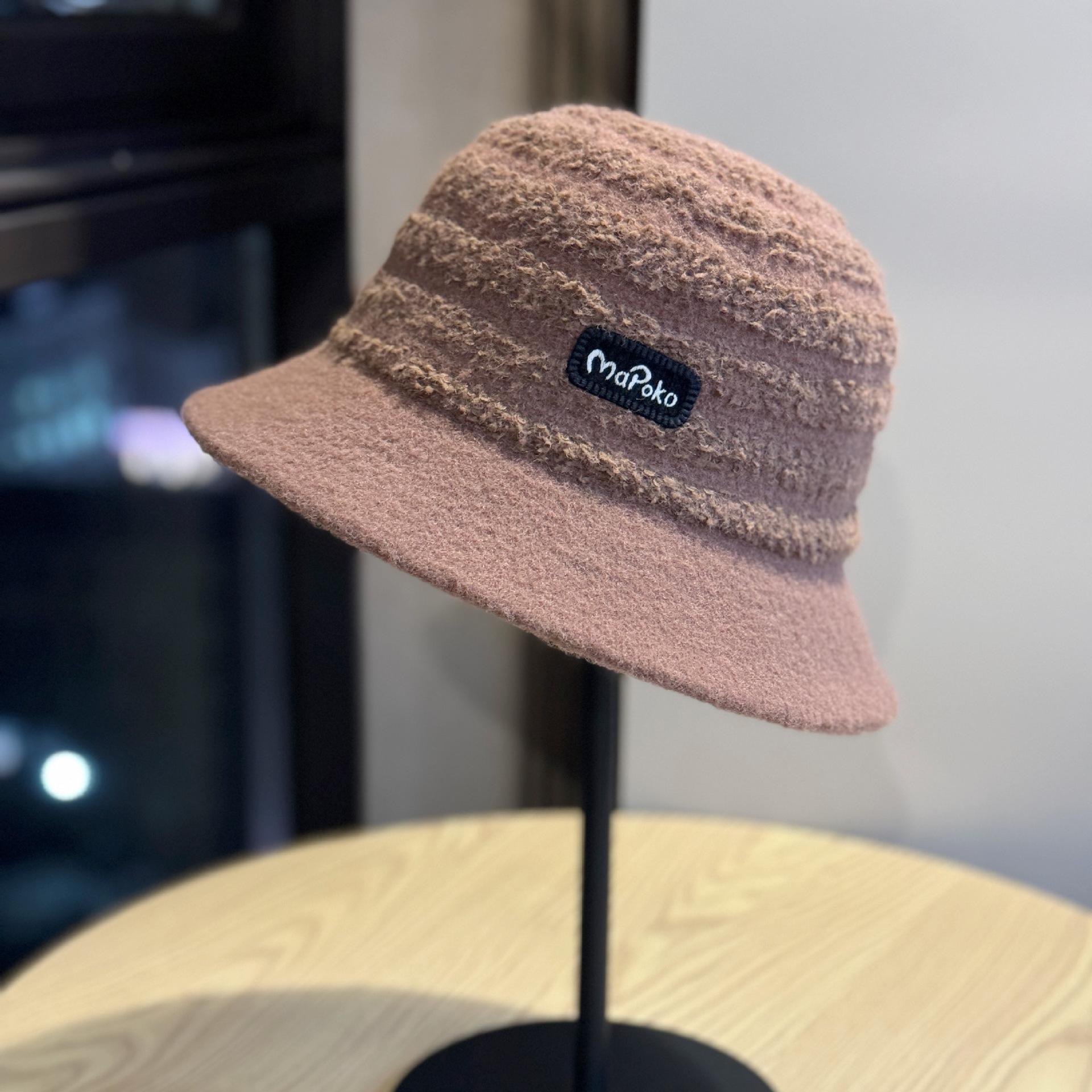 

Новая корейская пушистая шляпа-панама, уменьшающая возраст, для женщин, модная теплая шляпа-ведро для осени и зимы, маленькая и элегантная, универсальная шляпа Adjustable