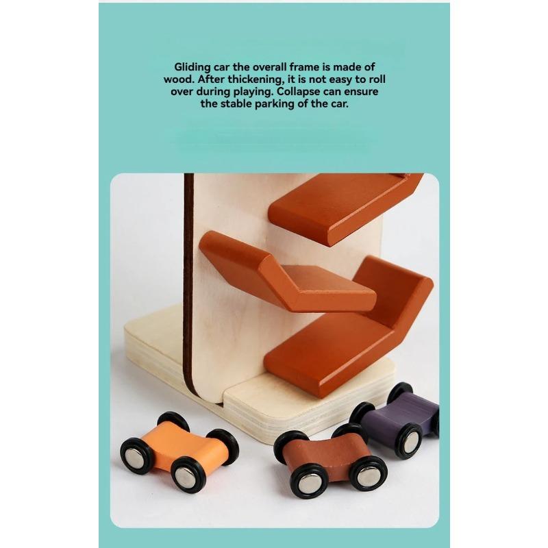 Kids Glide Car Track Toy – Inertia-Powered Racing Set with Multiple Cars, Educational STEM Toy for Toddlers Christmas Gifts