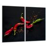 Glas-Schneidebrett 2x 30x52 Paprika